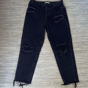 pacsun black ripped jeans ultra high rise slim